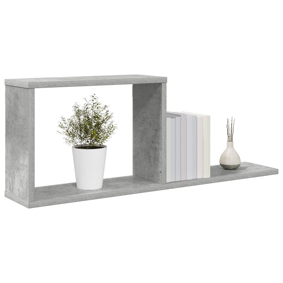 Svævehylder Betongrå 80 x 15 x 30 cm Konstrueret træ