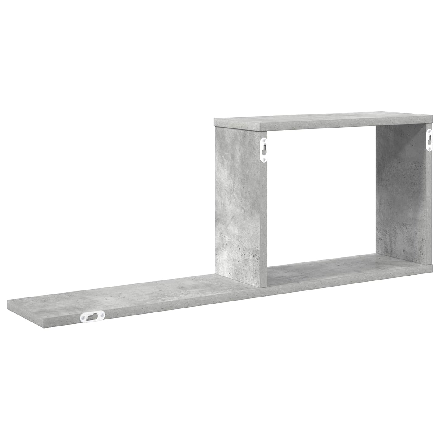 Svævehylder 2 stk. Betongrå 80 x 15 x 30 cm Konstrueret træ