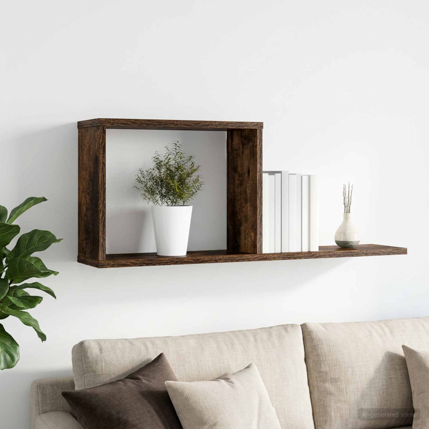 Svævehylder Røget eg 80 x 15 x 30 cm Konstrueret træ