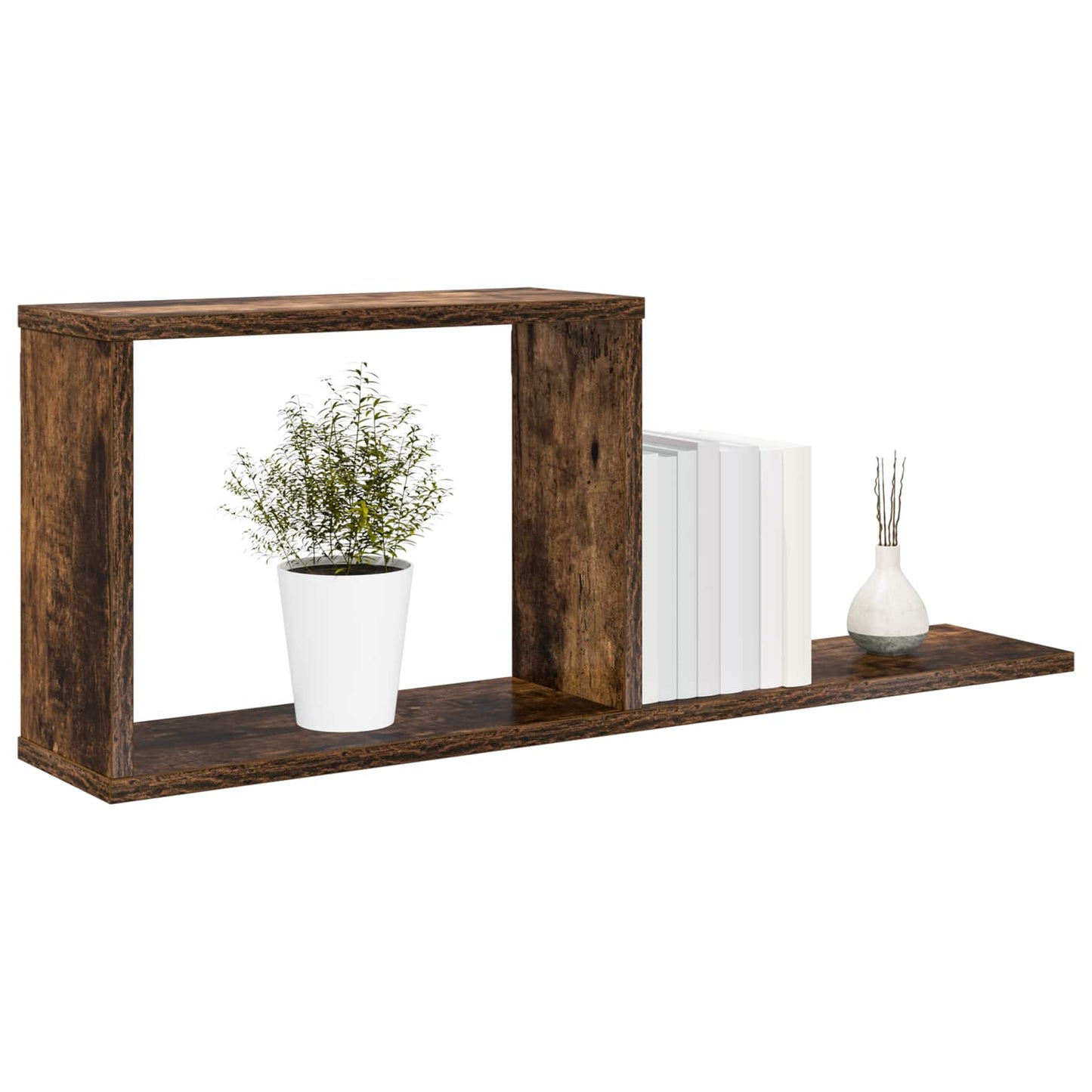 Svævehylder Røget eg 80 x 15 x 30 cm Konstrueret træ