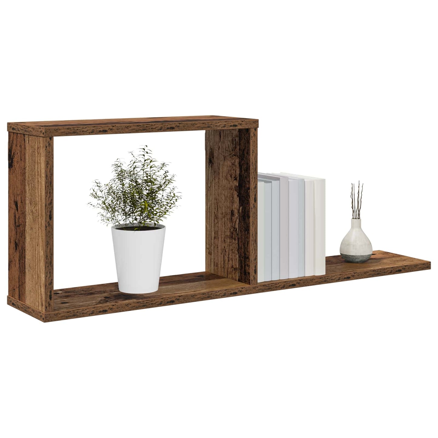 Svævehylder Gammelt træ 80 x 15 x 30 cm Konstrueret træ