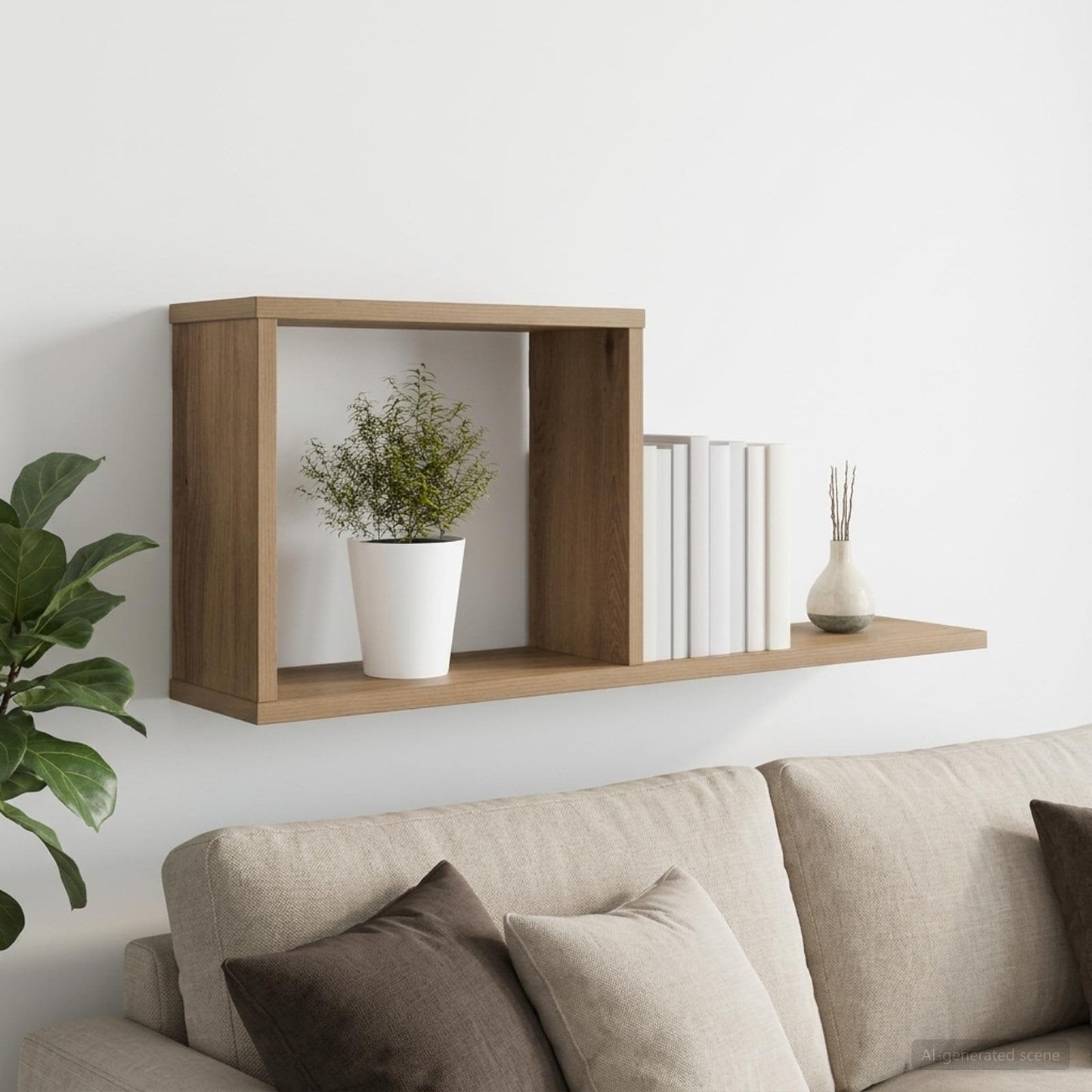 Svævehylder Artisan-eg 80 x 15 x 30 cm Konstrueret træ