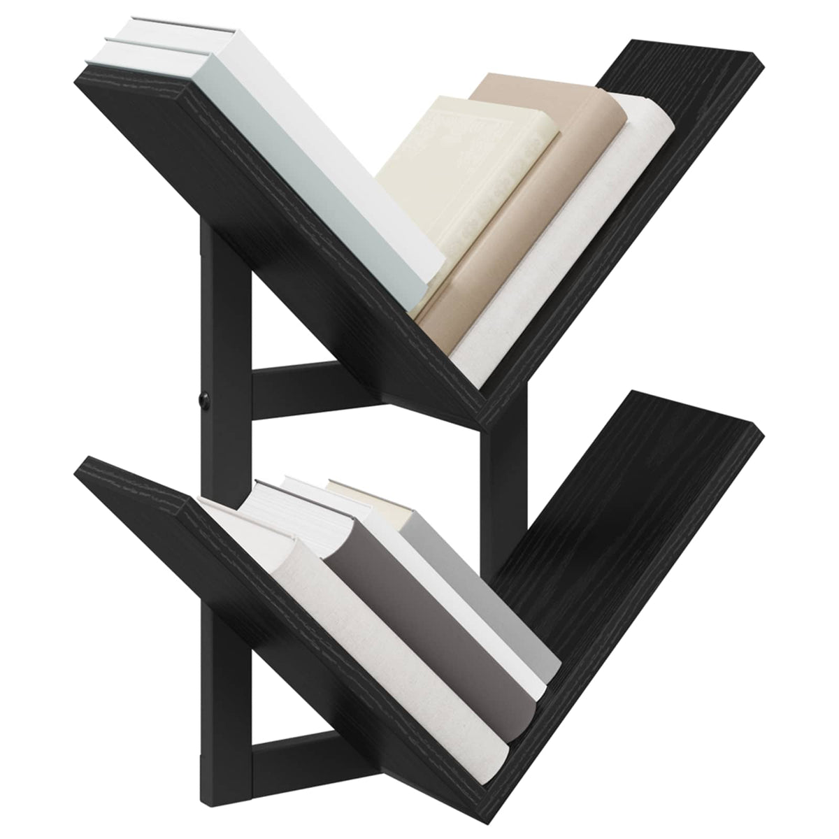 Væghængt Flydende Hylde Sort eg 43 x 15 x 47 cm Konstrueret træ