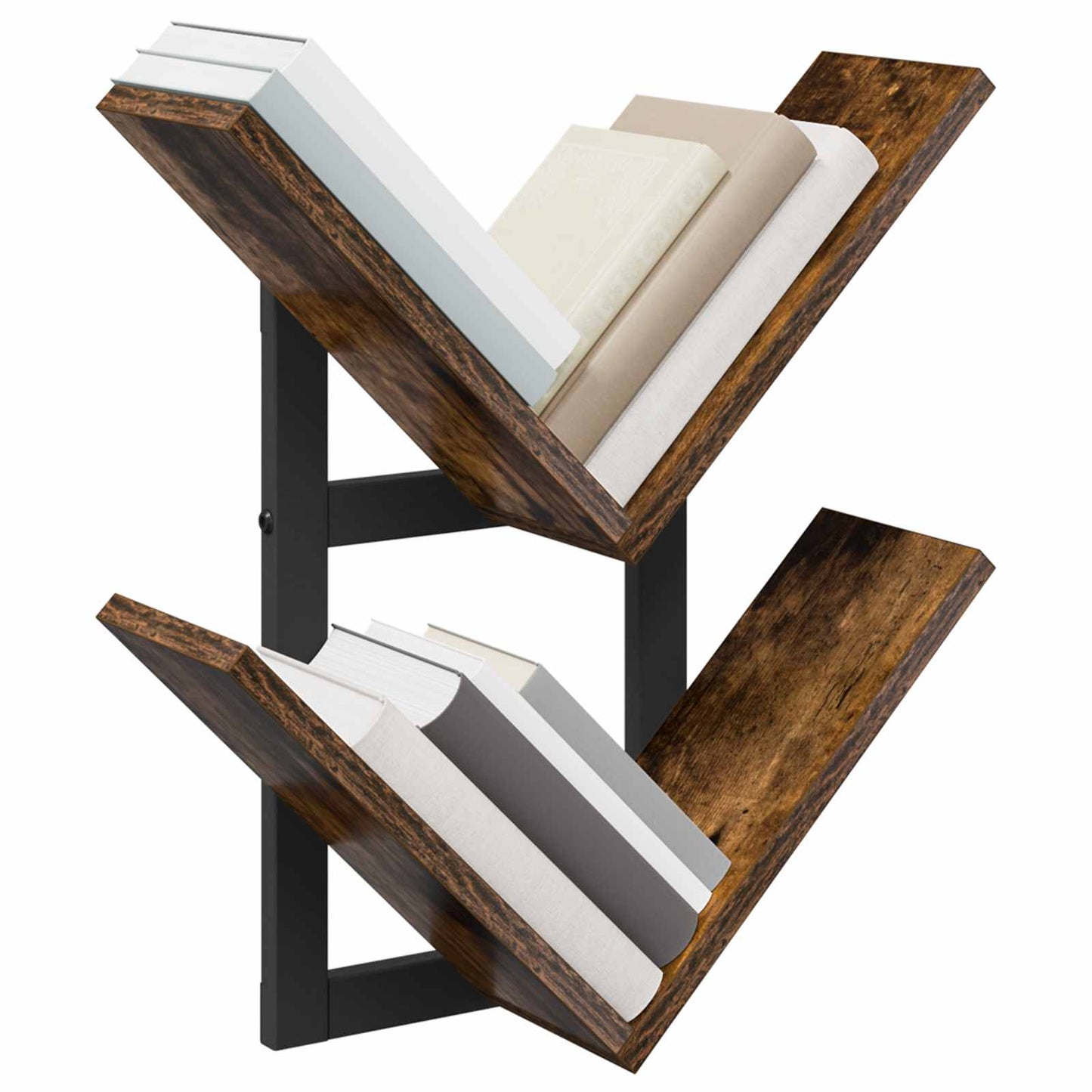 Væghængt Flydende Hylde 2 stk. Røget eg 43 x 15 x 47 cm