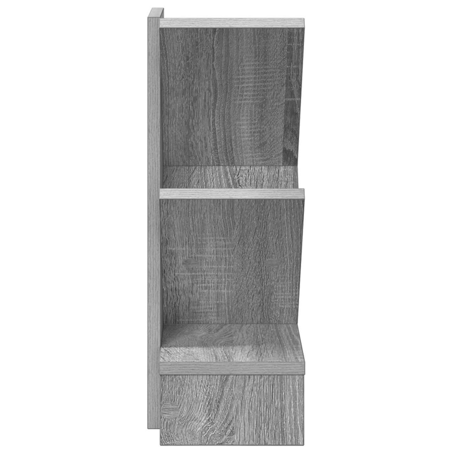 Træbogreol 3-lags 30 x 18 x 48 cm Konstrueret træ Grå Sonoma