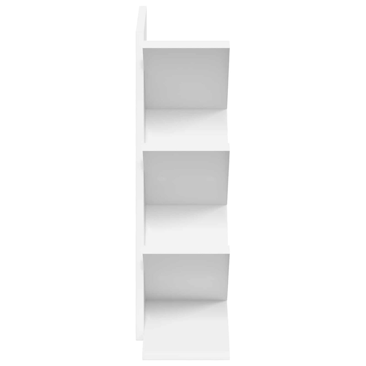 Træbogreol 4-niveau 30 x 18 x 60 cm Konstrueret træ Hvid