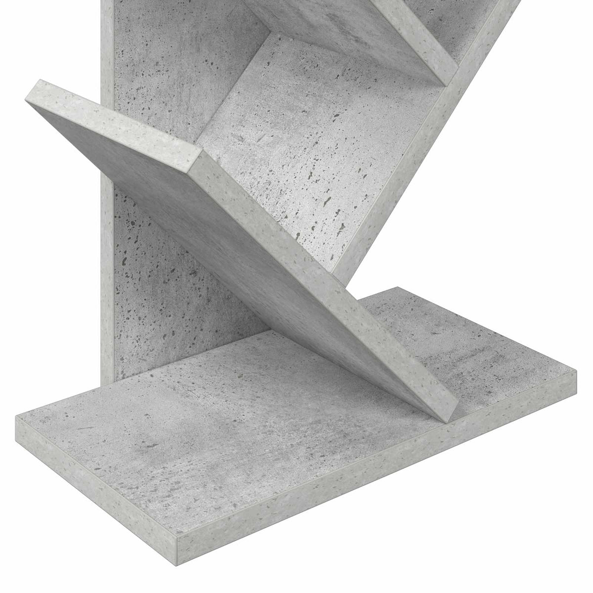 Træbogreol 6-sidet 30 x 18 x 100 cm Konstrueret træ Betongrå