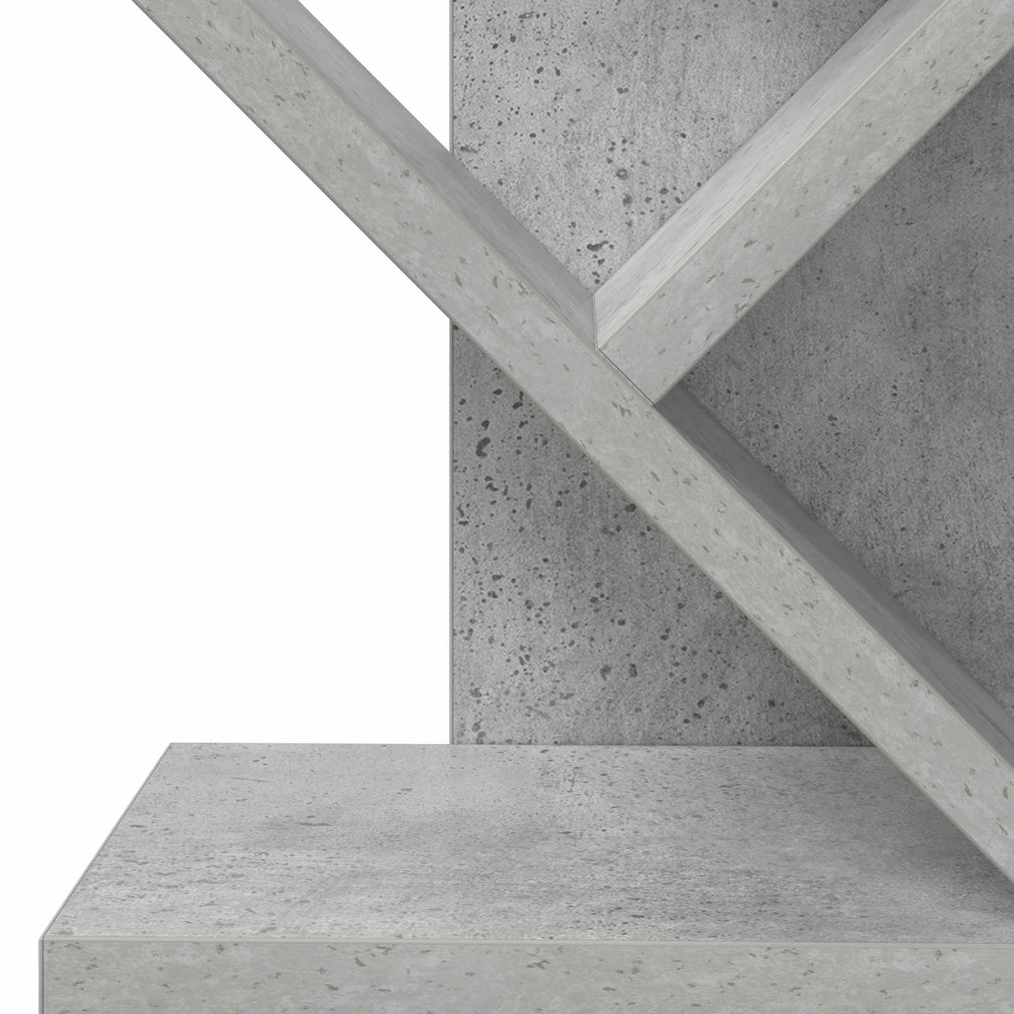 Træbogreol 6-sidet 30 x 18 x 100 cm Konstrueret træ Betongrå