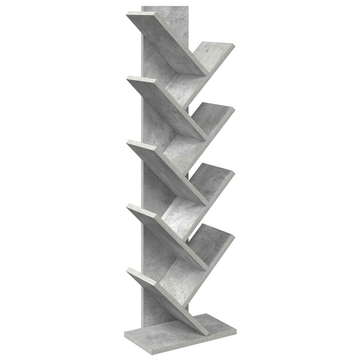 Træbogreol 6-sidet 30 x 18 x 100 cm Konstrueret træ Betongrå