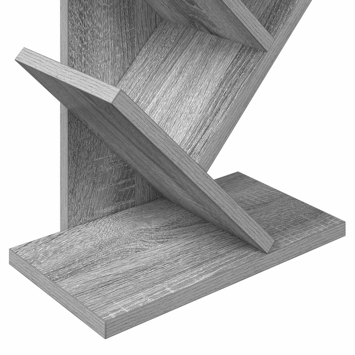 Træ Bogreol 6-Skabs 30 x 18 x 100 cm Konstrueret træ Grå Sonoma