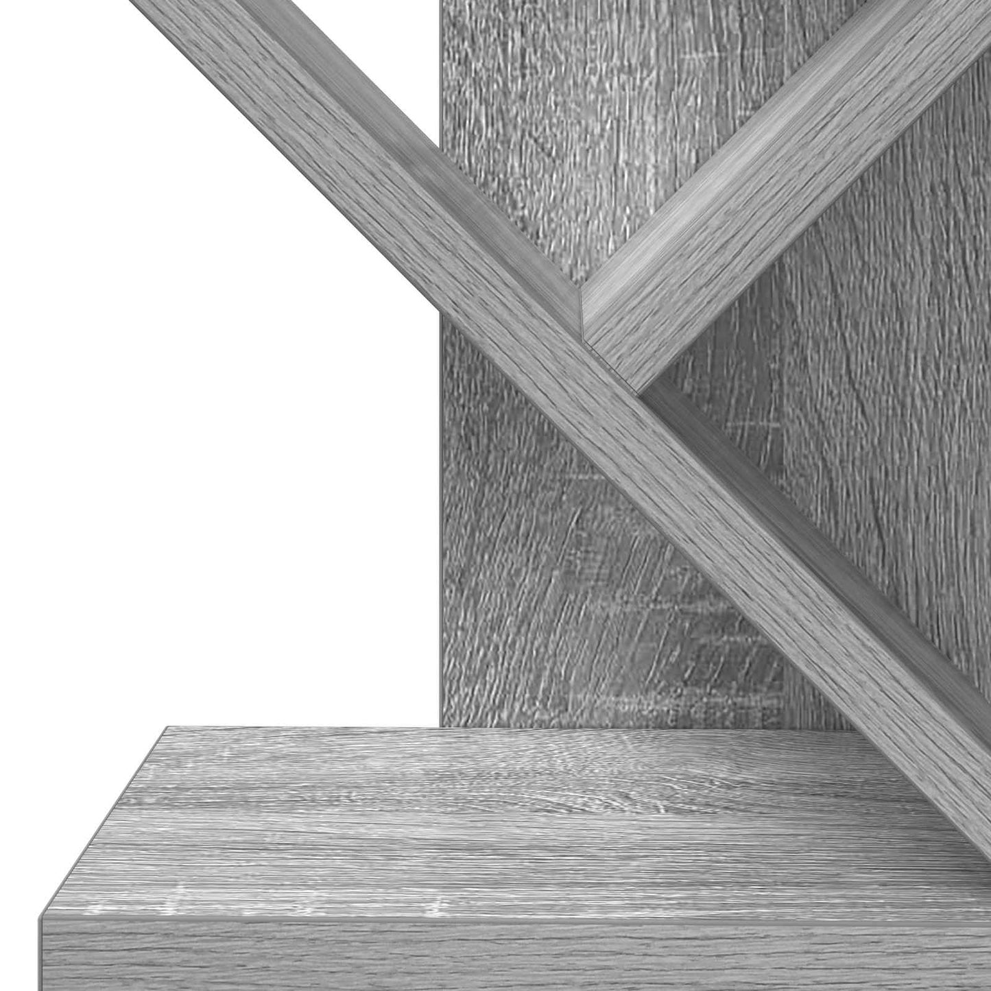 Træ Bogreol 6-Skabs 30 x 18 x 100 cm Konstrueret træ Grå Sonoma
