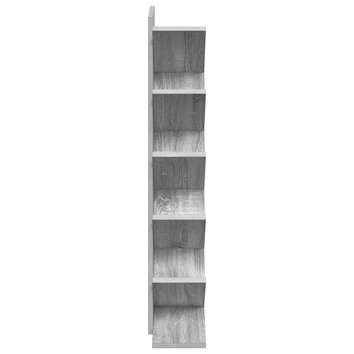 Træ Bogreol 6-Skabs 30 x 18 x 100 cm Konstrueret træ Grå Sonoma