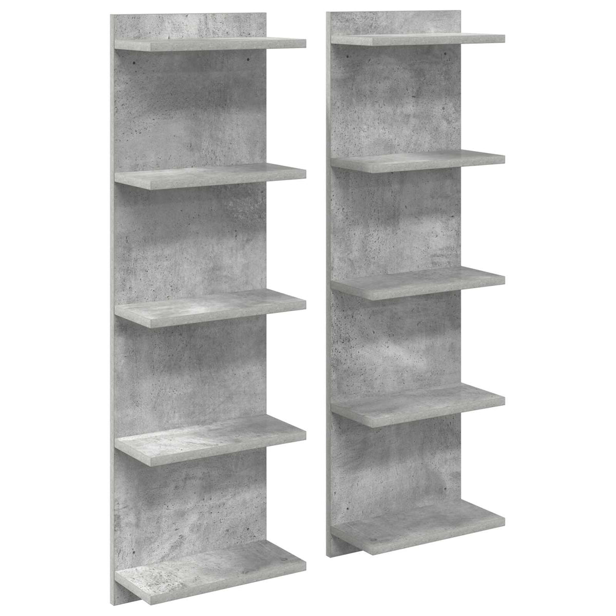Væghylde 2 stk. Betongrå 30 x 15 x 100 cm Konstrueret træ