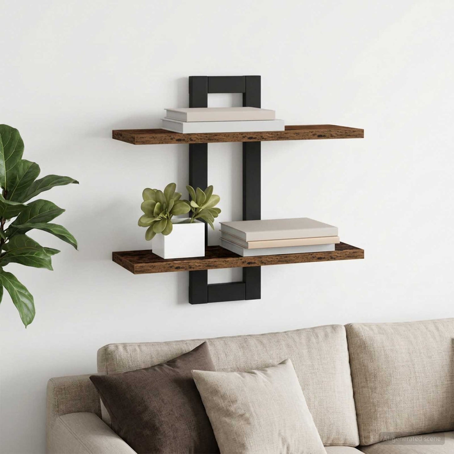 Svævehylder Gammelt træ 40 x 15 x 40 cm Konstrueret træ