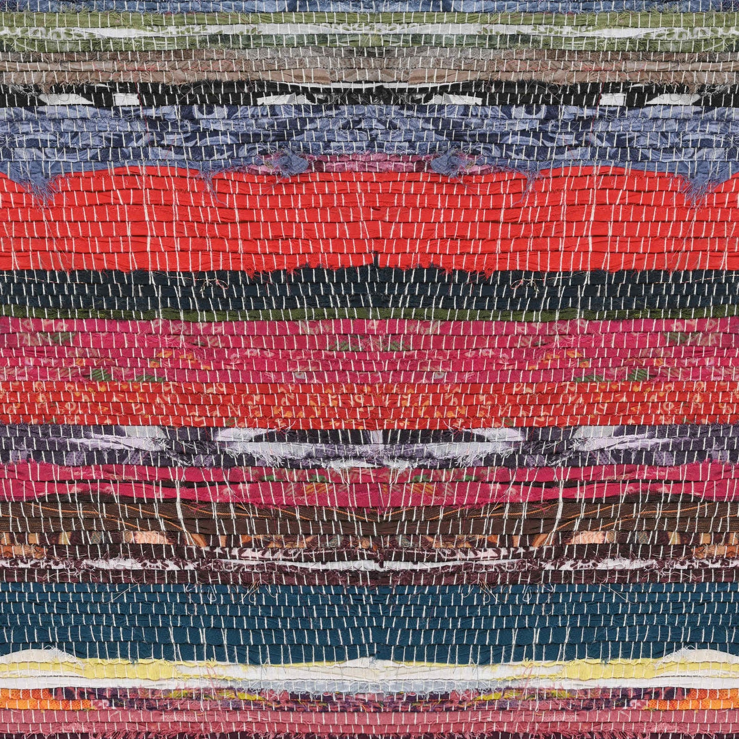 bænk 60 x 30 x 45 cm Ægte Læder Flerfarvet