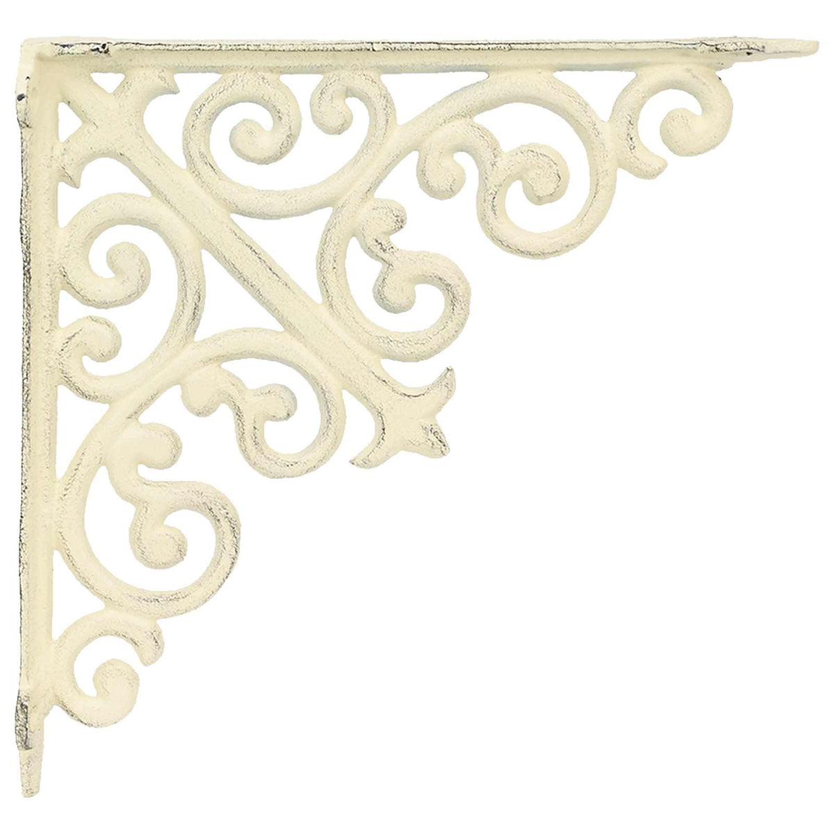 Væghylde beslag 12 stk. Antik hvid 14 x 14 x 3,5 cm Stål