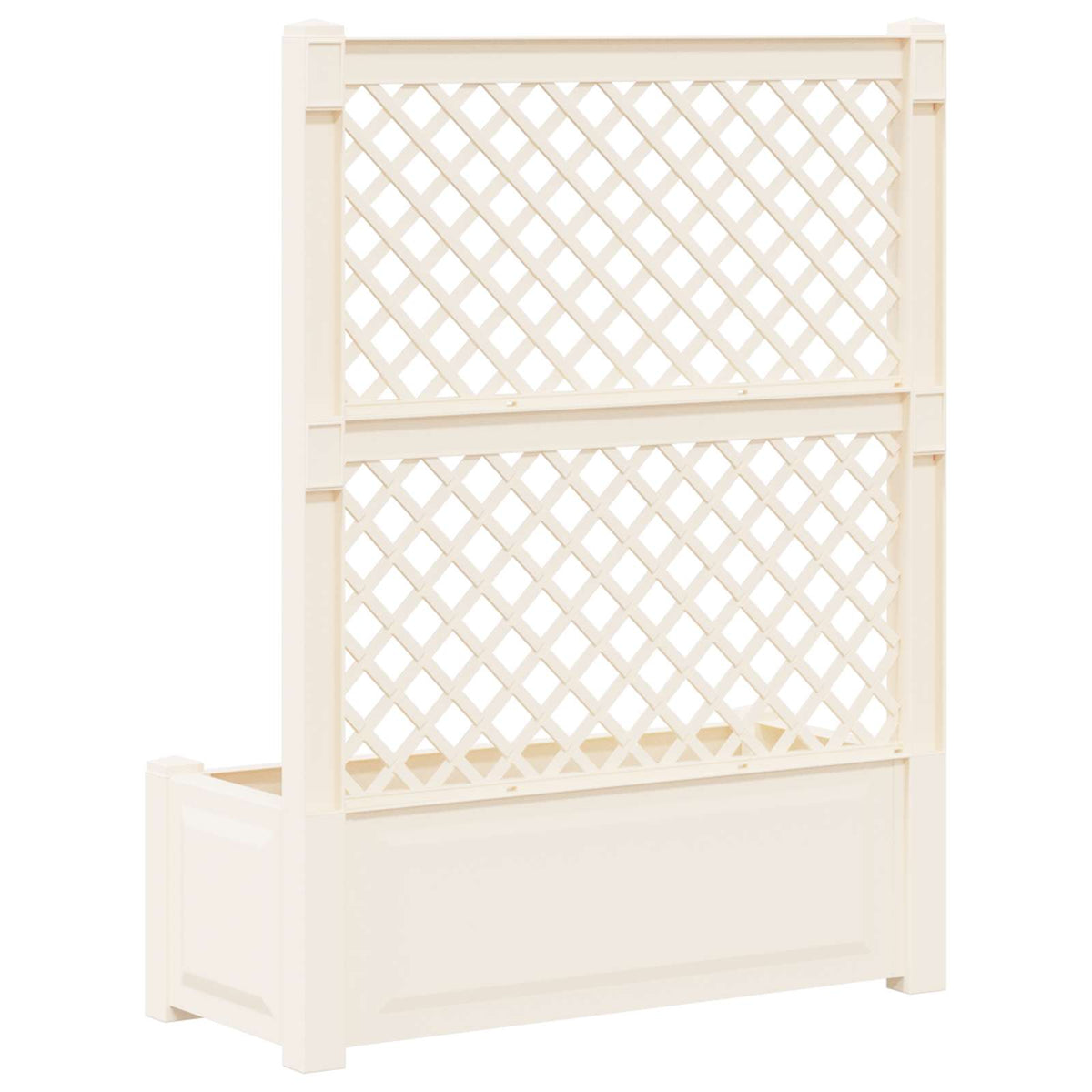 Stor blomsterkasse med espalier PP Hvid