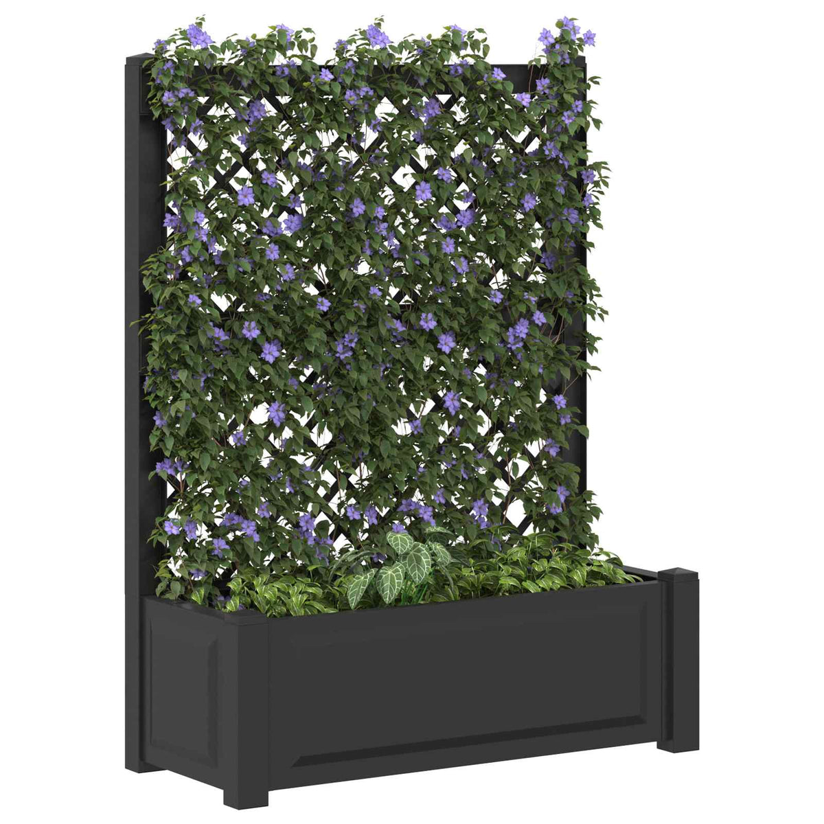Stor blomsterkasse med espalier PP Antracit