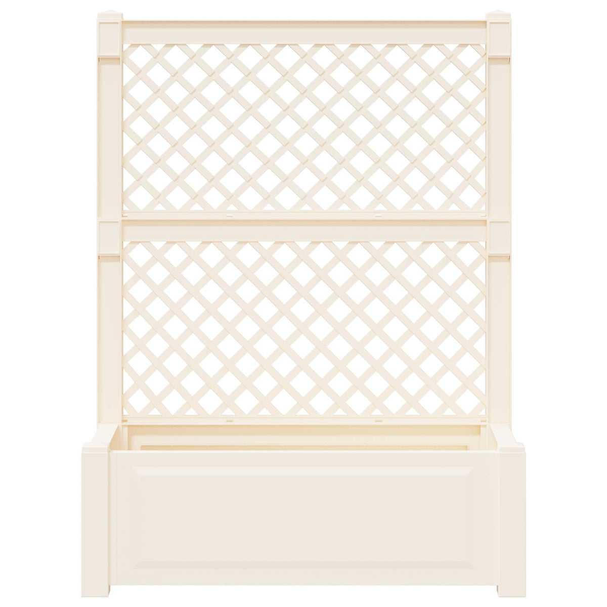 Stor blomsterkasse med espalier 2 stk. PP Hvid
