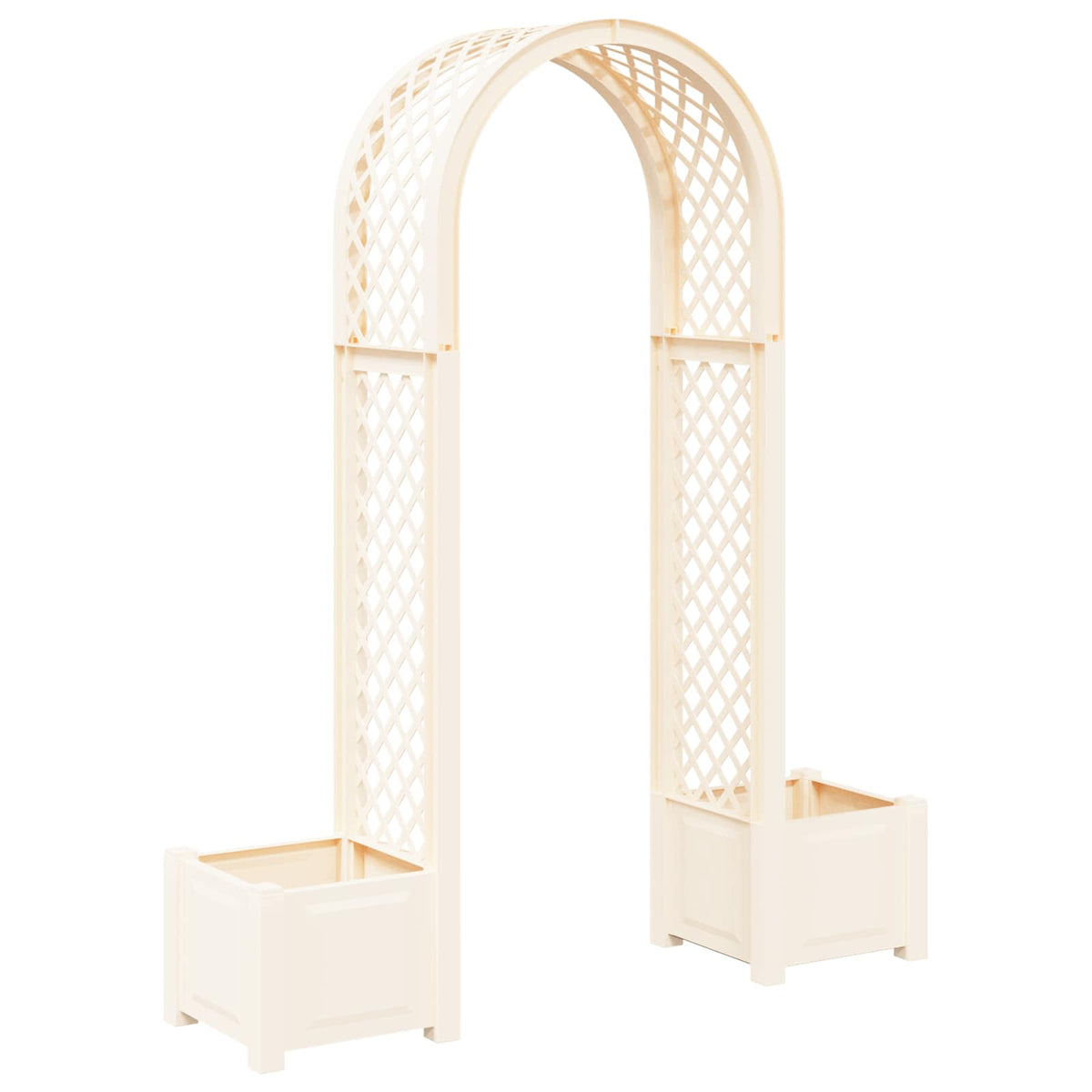 Rosebue med plantekrukke Hvid 168,5 x 43 x 207 cm PP