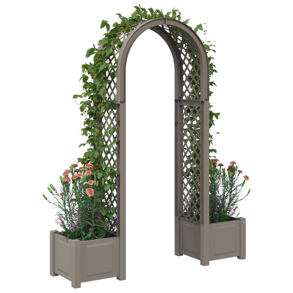Rosebue med plantekrukke Grå 168,5 x 43 x 207 cm PP