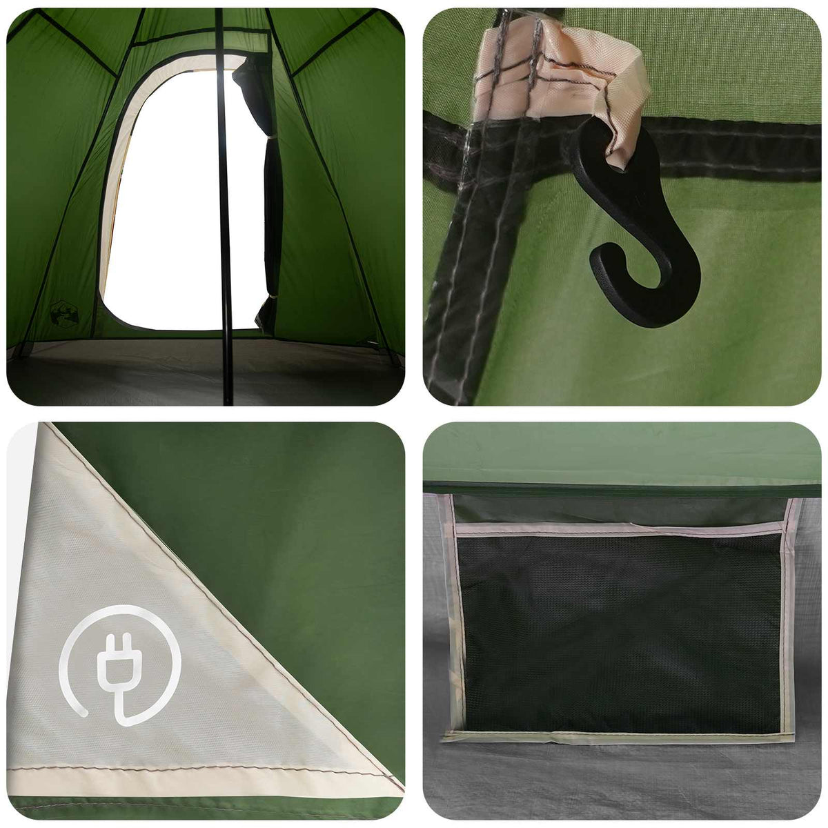 3 personer Grøn 185T Polyester med PU Coating