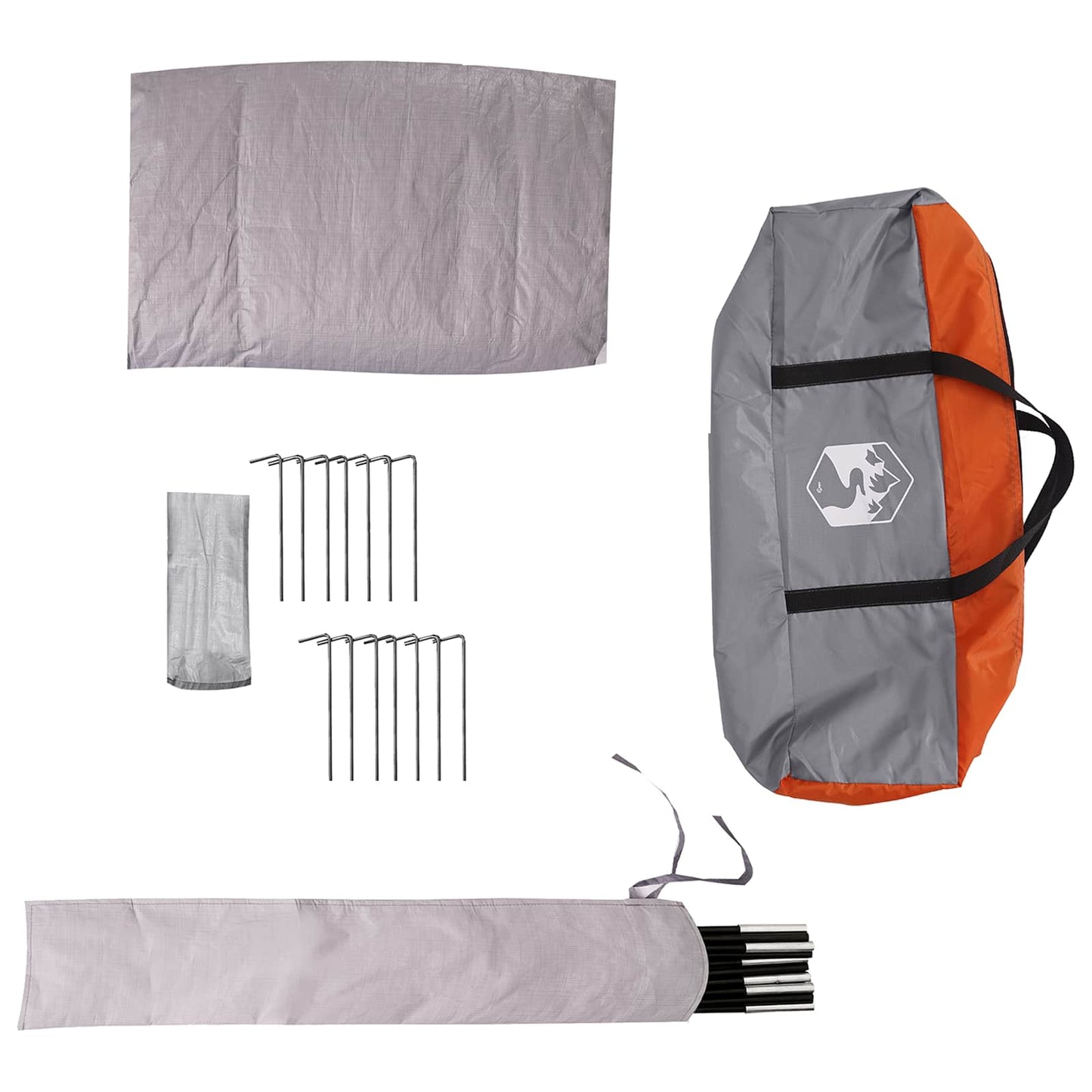 3 personer Grå og orange 185T Polyester med PU Coating