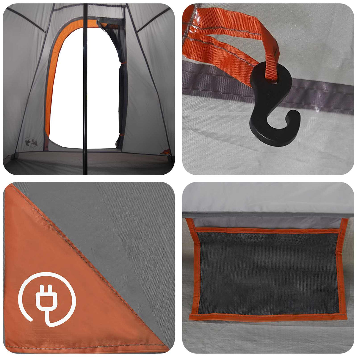 3 personer Grå og orange 185T Polyester med PU Coating