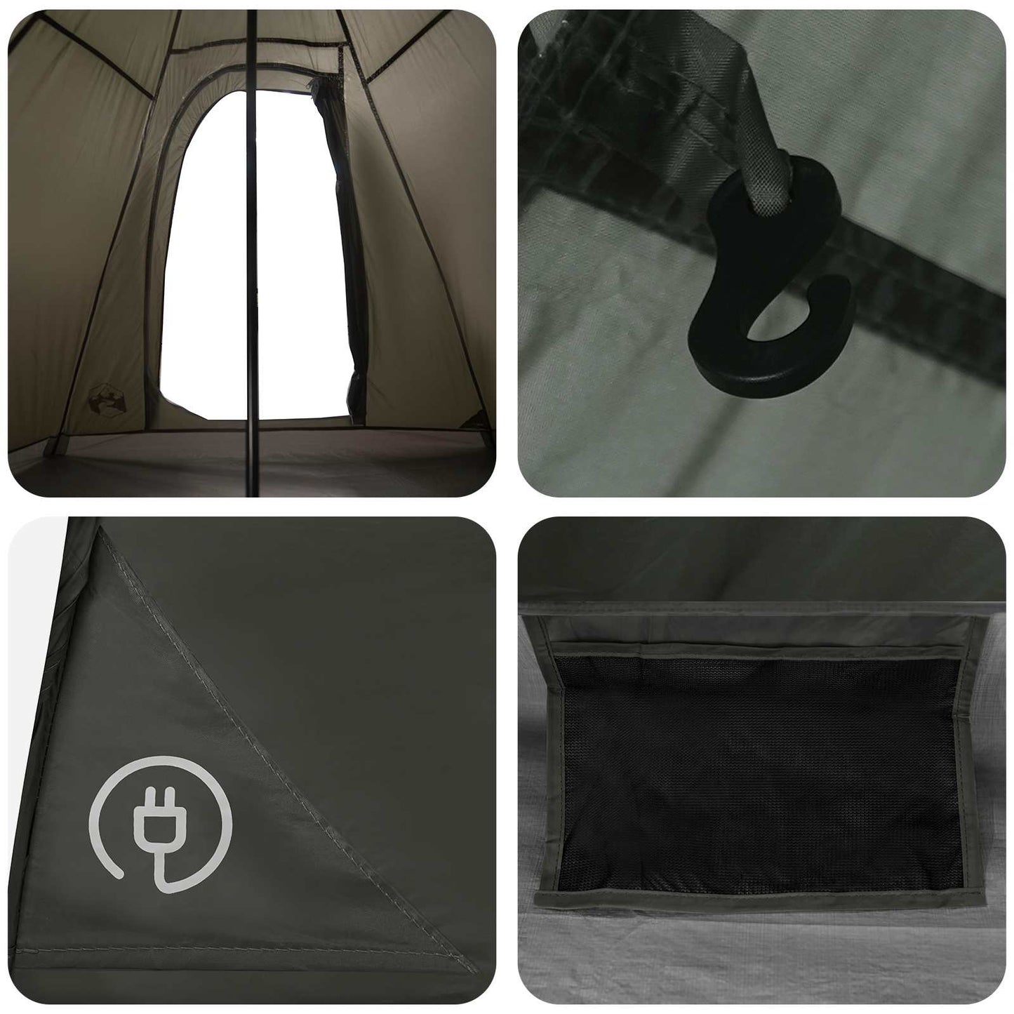 3 personer Army Grøn 185T Polyester med PU Coating