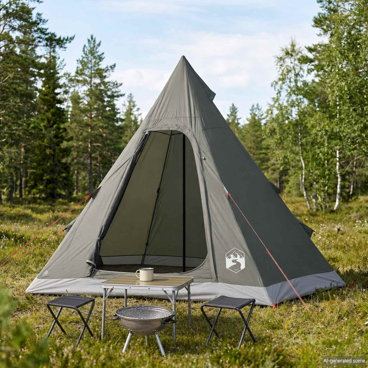 3 personer Army Grøn 185T Polyester med PU Coating
