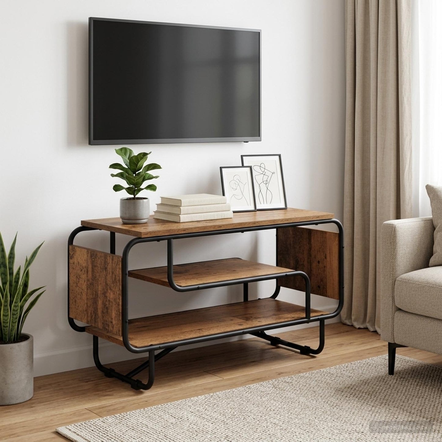 TV-bord 80 x 36 x 45 cm Gammelt træ Konstrueret træ