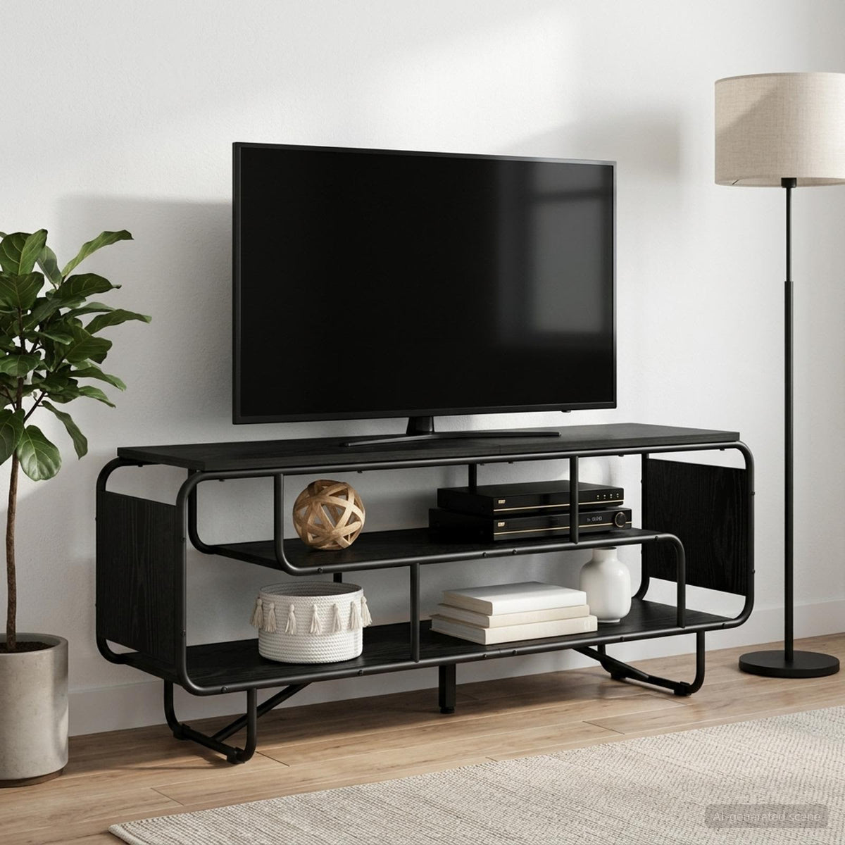 TV-bord 140 x 36 x 45 cm Sort eg Konstrueret træ