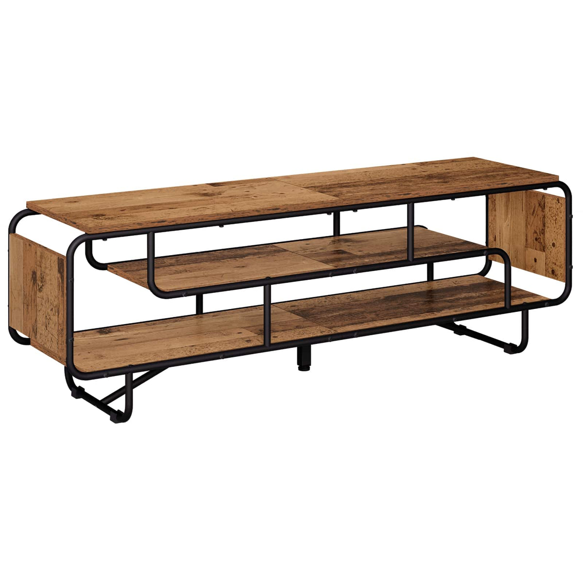 TV-bord 140 x 36 x 45 cm Gammelt træ Konstrueret træ