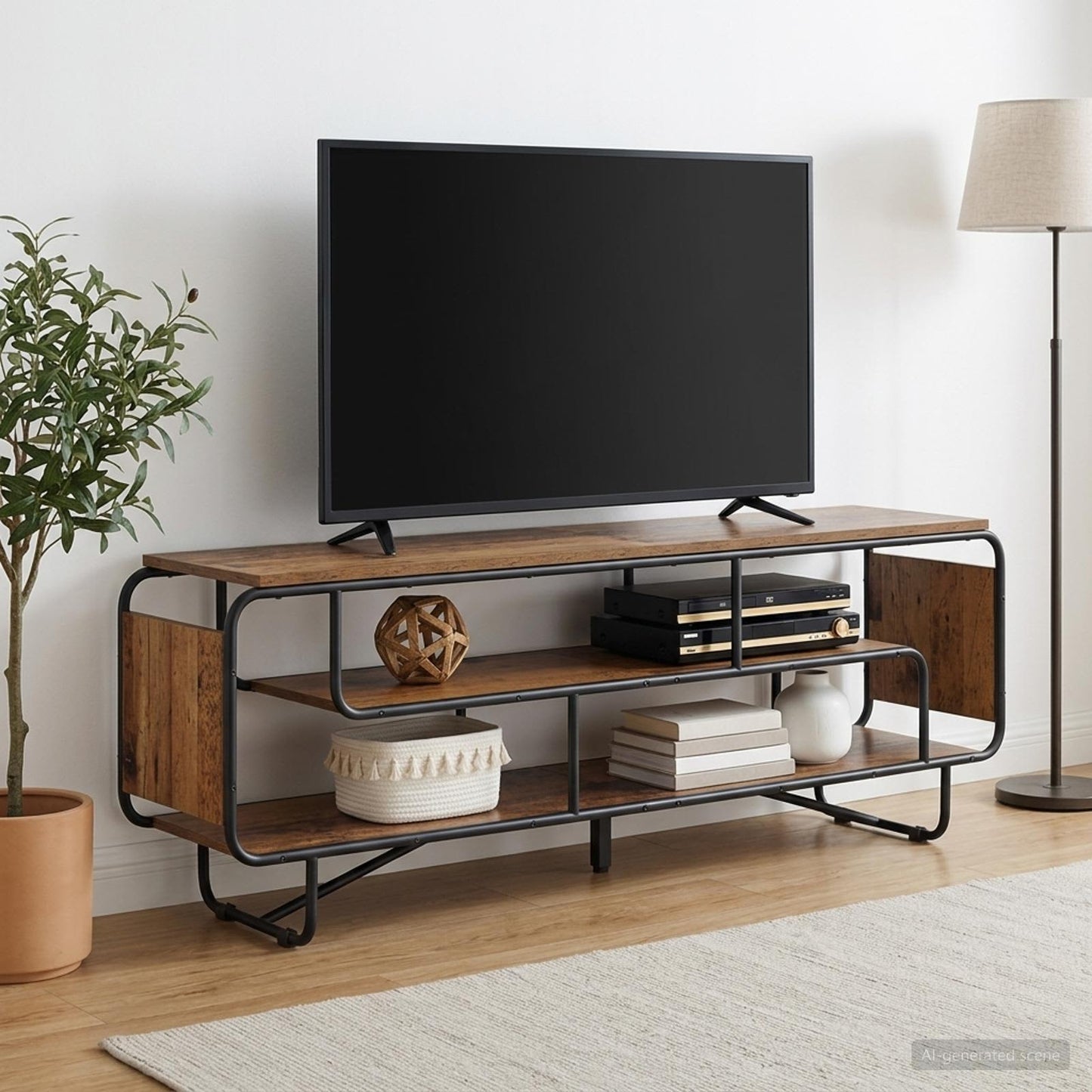 TV-bord 180 x 36 x 45 cm Gammelt træ Konstrueret træ
