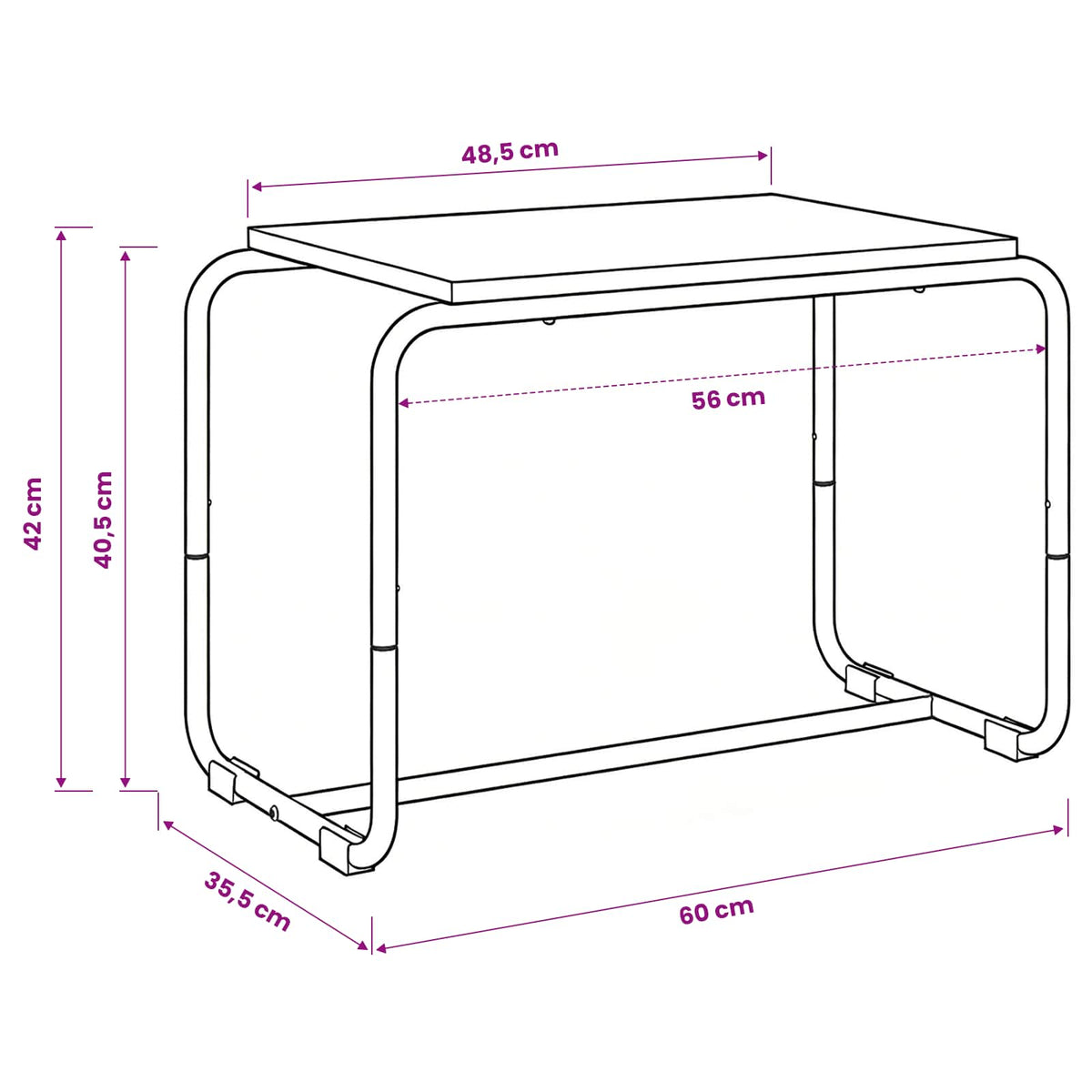 TV-bord 60 x 35,5 x 42 cm Sonoma-eg Konstrueret træ