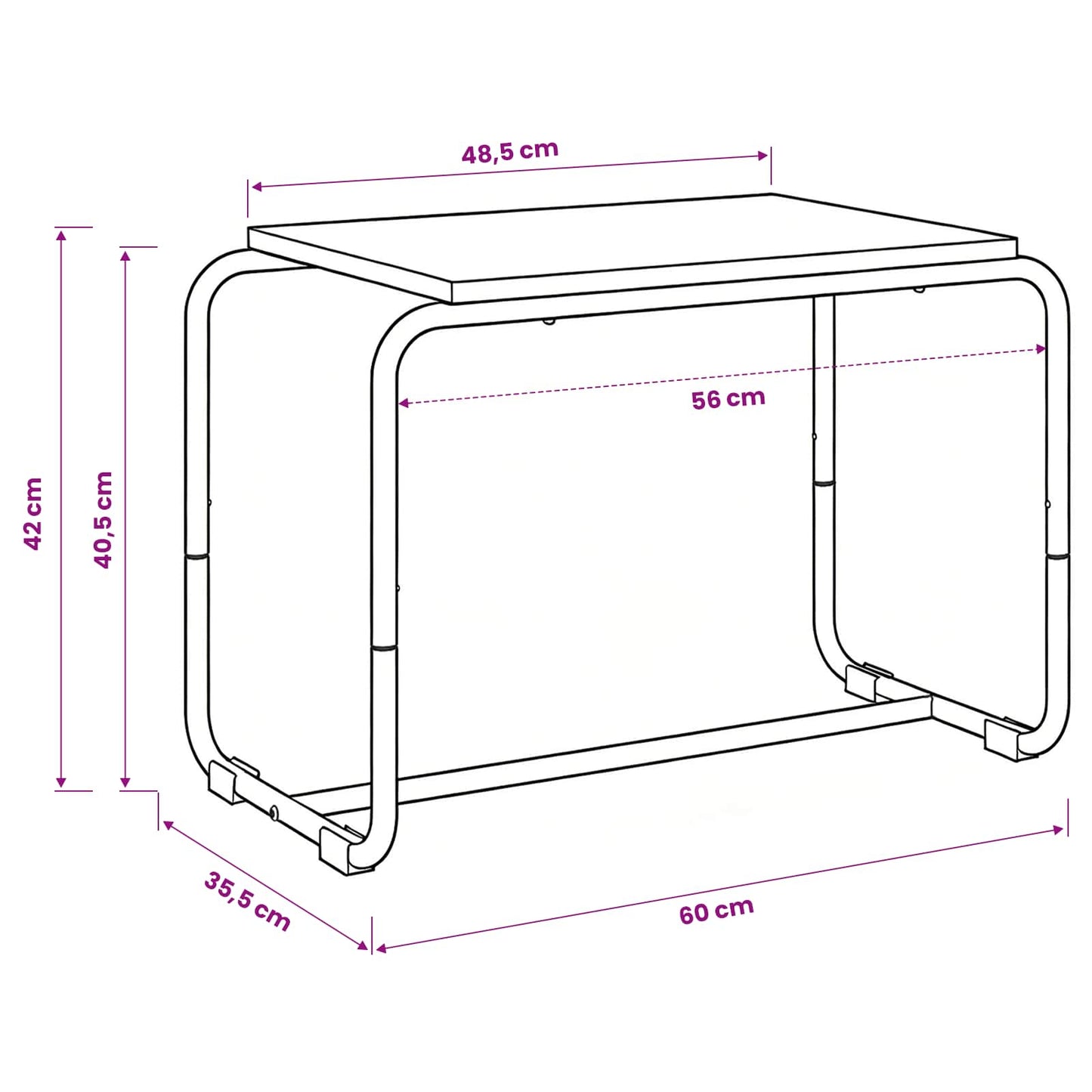 TV-bord 60 x 35,5 x 42 cm Gammelt træ Konstrueret træ