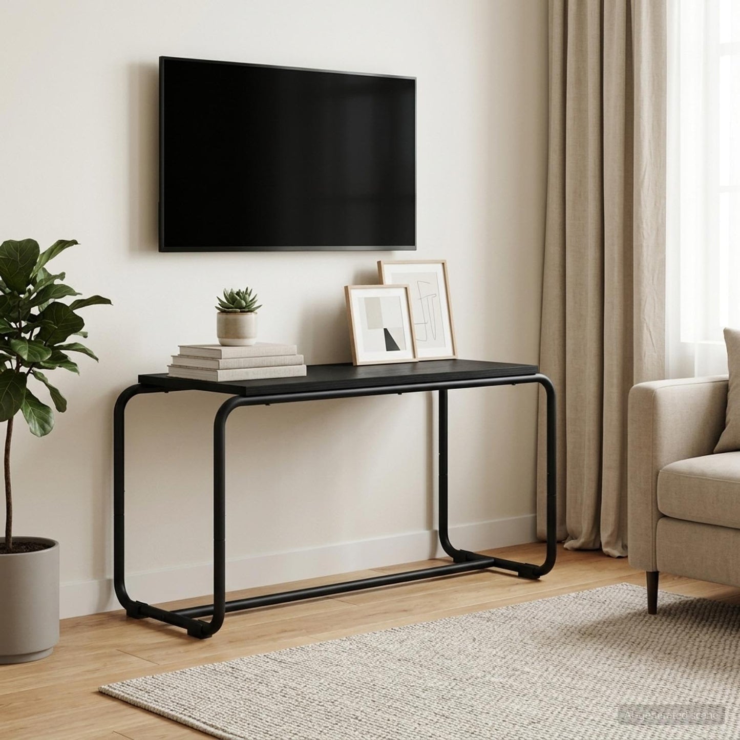 TV-bord 80 x 35,5 x 42 cm Sort eg Konstrueret træ