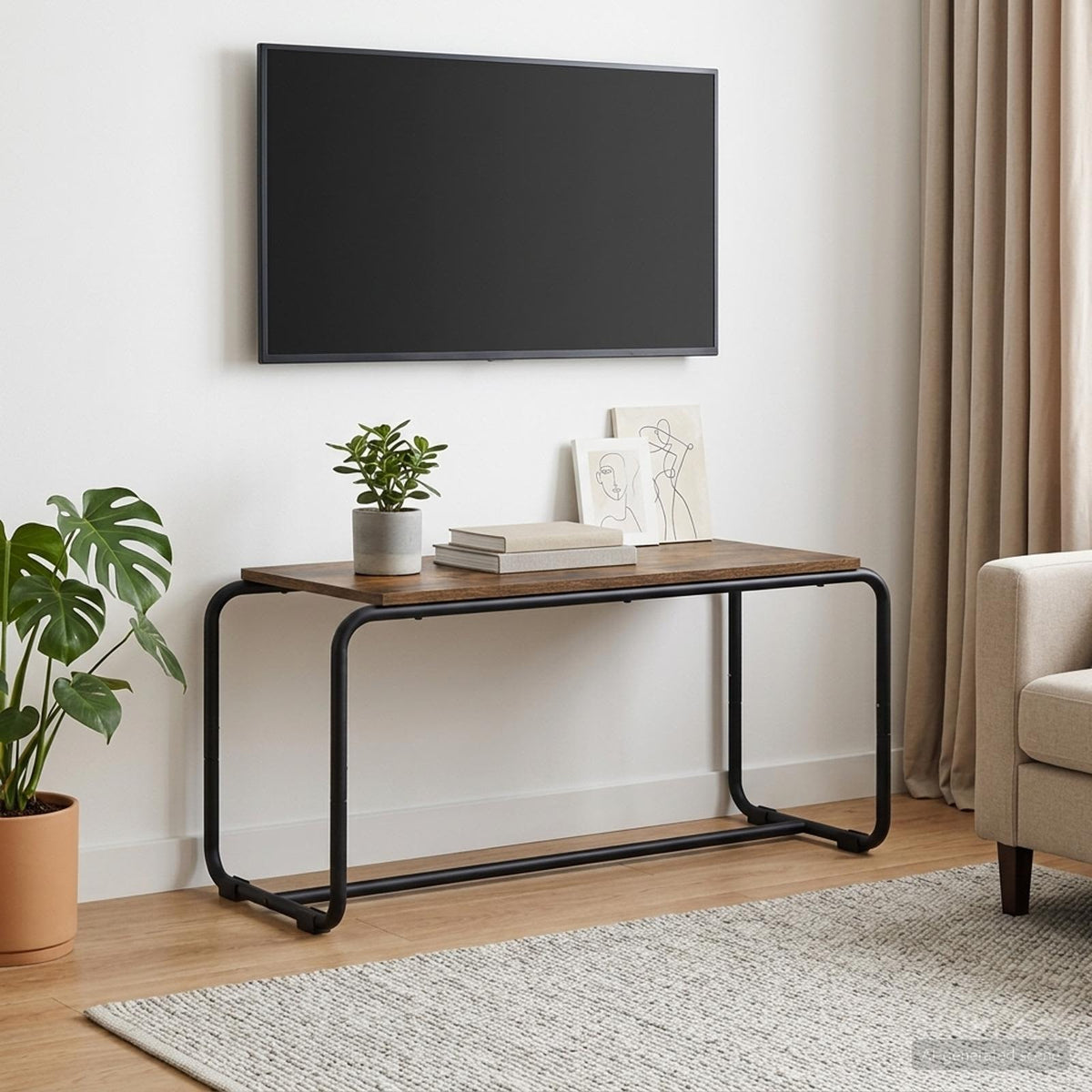 TV-bord 80 x 35,5 x 42 cm Røget eg Konstrueret træ