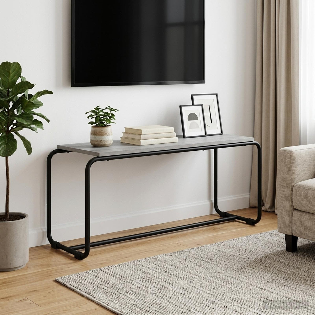 TV-bord 98 x 35,5 x 42 cm Grå Sonoma Konstrueret træ