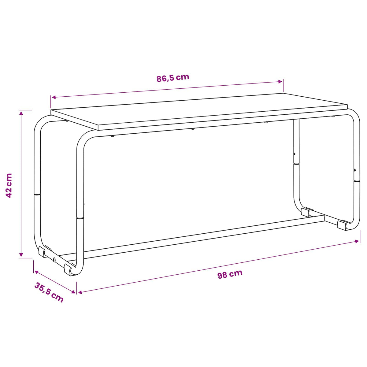 TV-bord 98 x 35,5 x 42 cm Gammelt træ Konstrueret træ