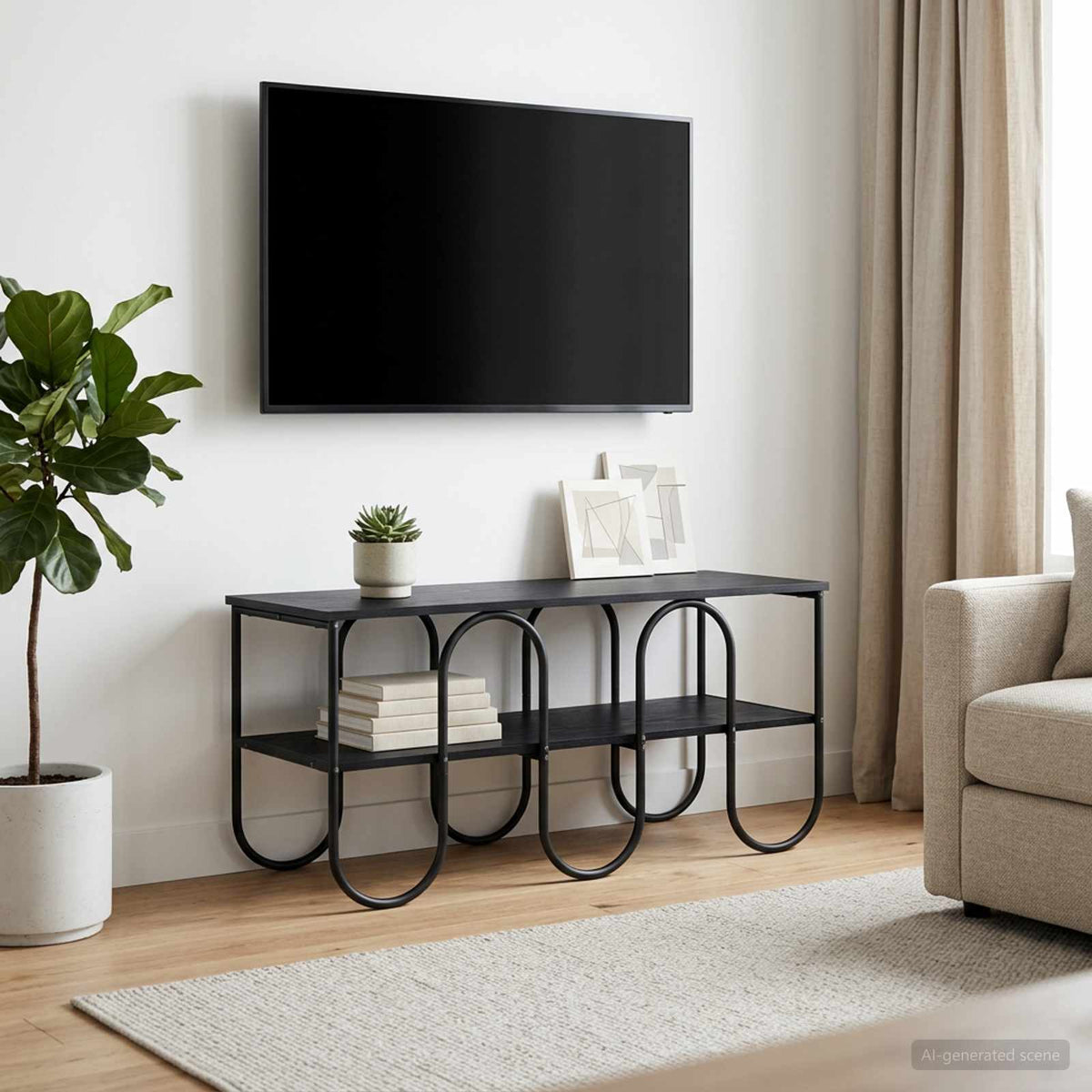 TV-bord 100 x 40 x 50 cm Sort eg Konstrueret træ