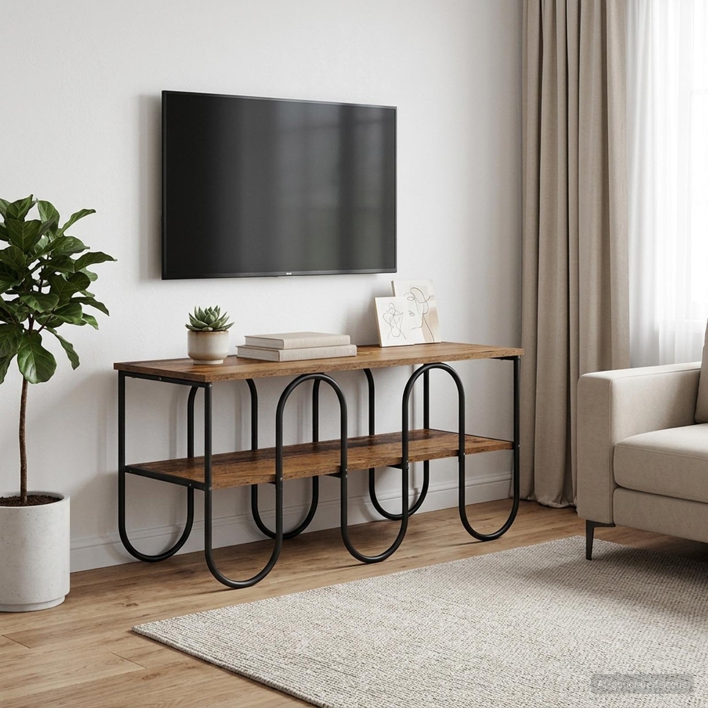 TV-bord 100 x 40 x 50 cm Gammelt træ Konstrueret træ