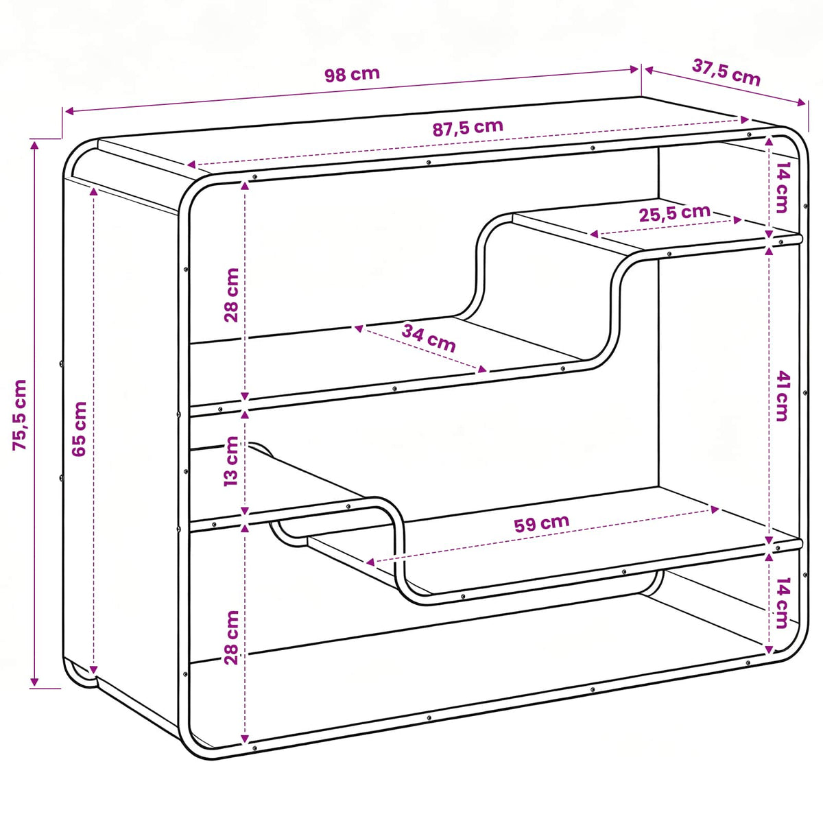 Skænk Sonoma-eg 98 x 37.5 x 75.5 cm Konstrueret træ