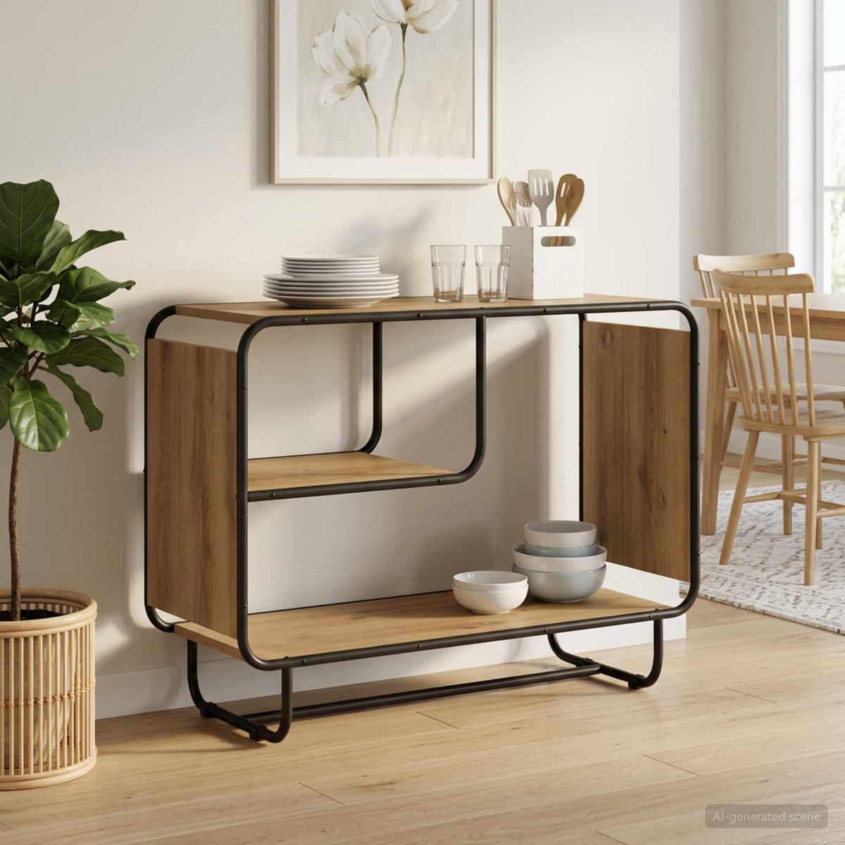 Skænk Artisan-eg 93.5 x 37.5 x 64.5 cm Konstrueret træ