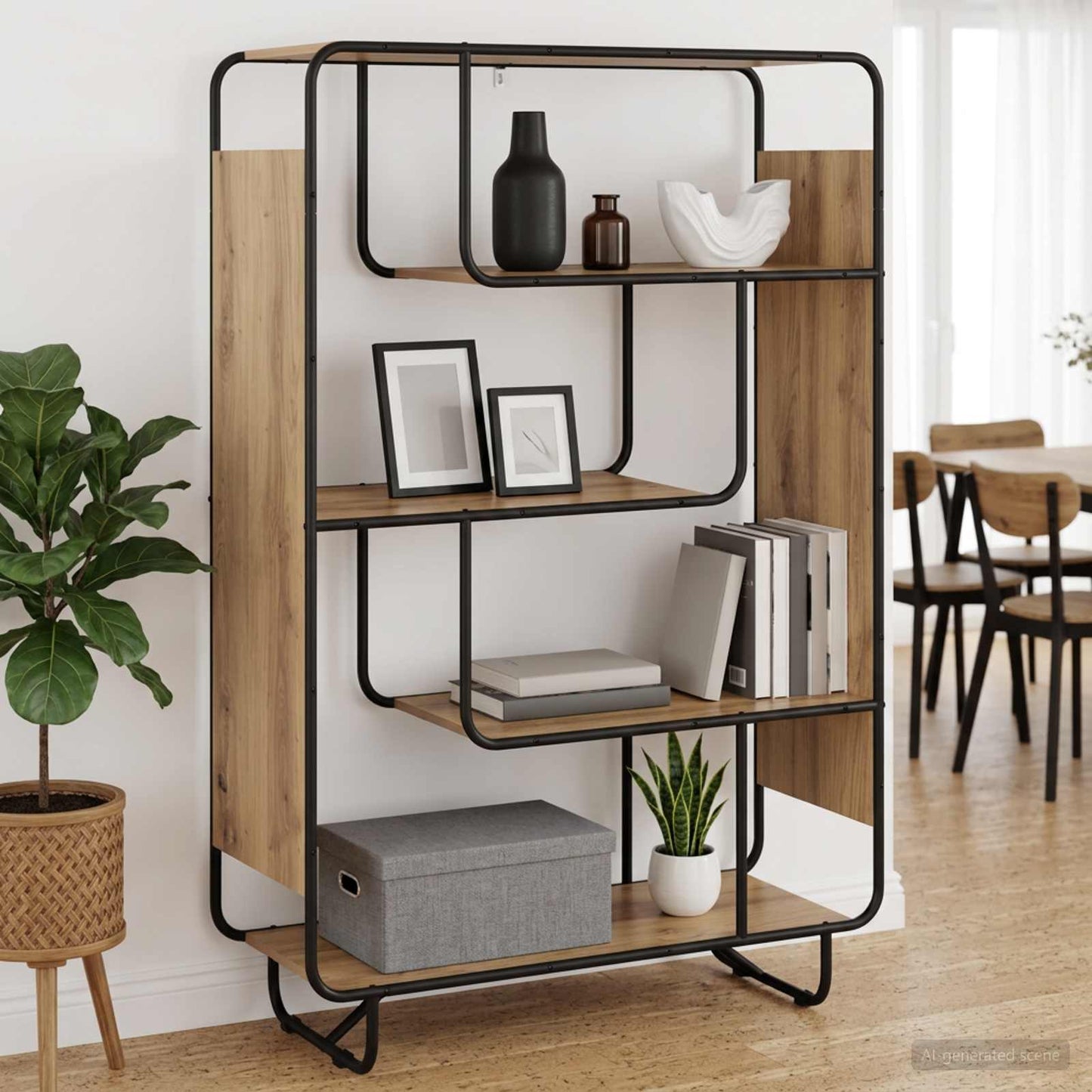 Highboard Artisan-eg 93.5 x 37.5 x 144 cm Konstrueret træ