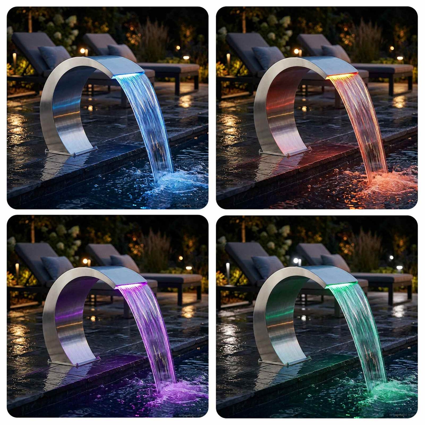 Pool Fontaine Rustfrit stål 61 x 30 x 45 cm Sølv