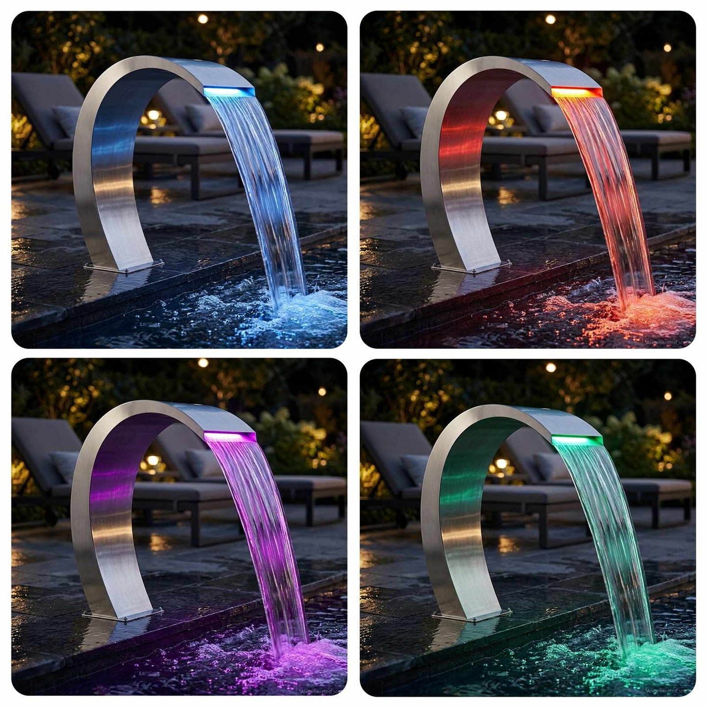 Pool Fontaine Rustfrit stål 60 x 30 x 70 cm Sølv