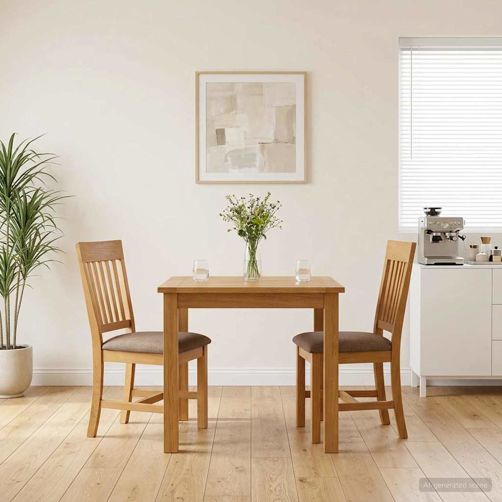 Spisestuestol 2 stk. Massivt Eg Træ Grå 45 x 59 x 92 cm