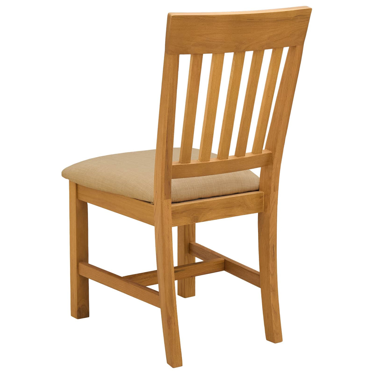 Spisestuestol 2 stk. Massivt Eg Træ Beige 45 x 59 x 92 cm