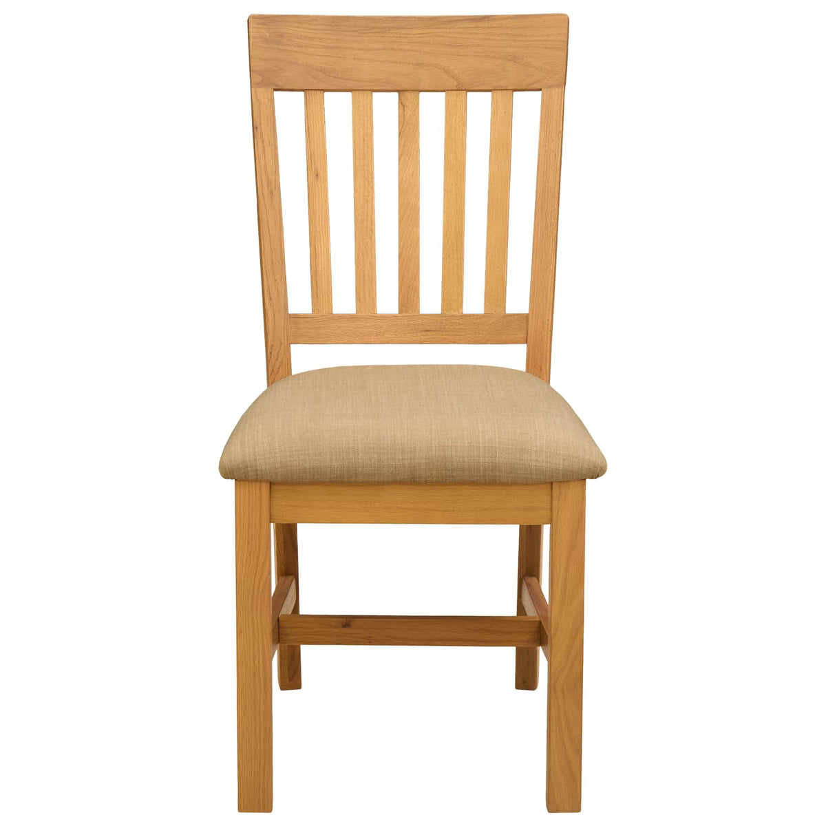 Spisestuestol 2 stk. Massivt Eg Træ Beige 45 x 59 x 92 cm
